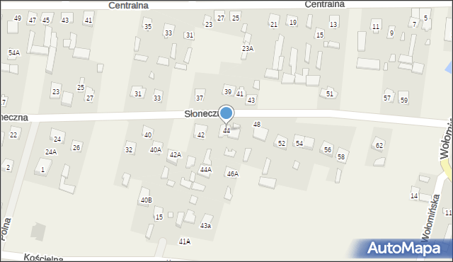 Jasienica, Słoneczna, 44, mapa Jasienica