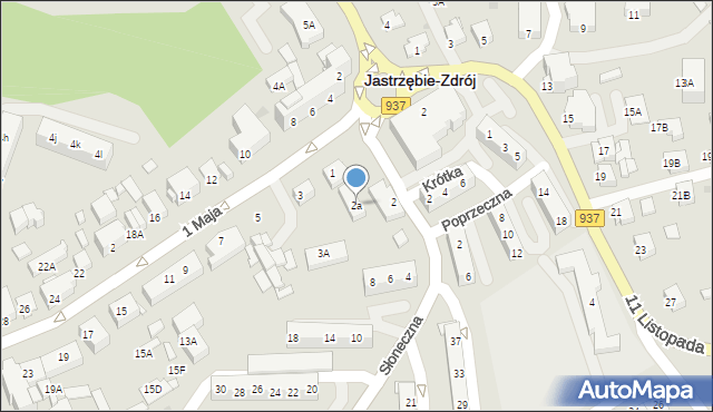 Jastrzębie-Zdrój, Słoneczna, 2a, mapa Jastrzębie-Zdrój