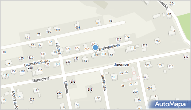 Jaworze, Słoneczna, 175, mapa Jaworze