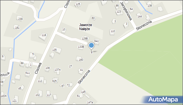 Jaworze, Słoneczna, 4, mapa Jaworze