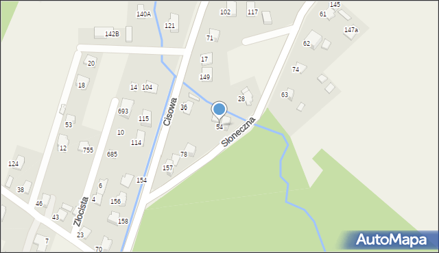 Jaworze, Słoneczna, 54, mapa Jaworze