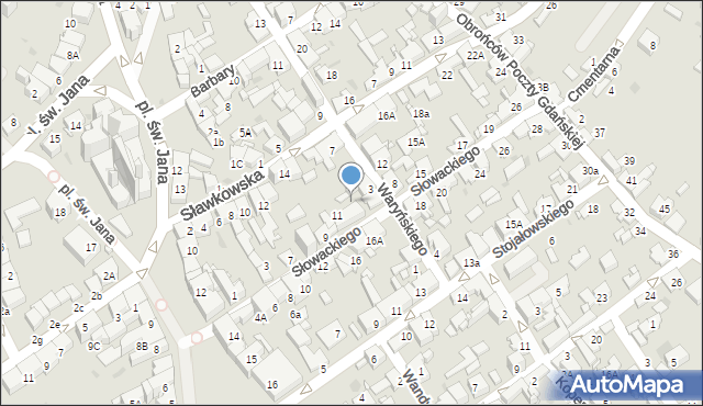 Jaworzno, Słowackiego Juliusza, 13, mapa Jaworzno