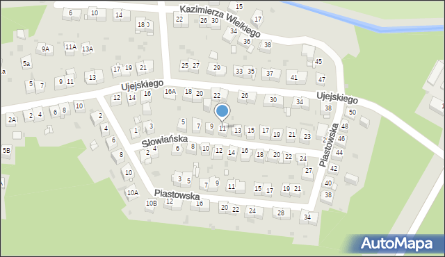 Jaworzno, Słowiańska, 11, mapa Jaworzno