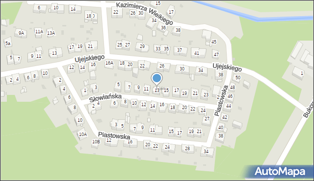 Jaworzno, Słowiańska, 13, mapa Jaworzno