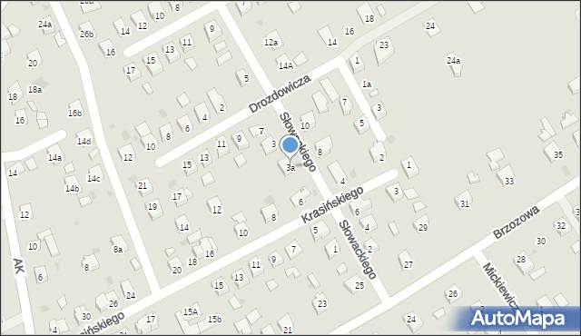 Jedlicze, Słowackiego Juliusza, 3a, mapa Jedlicze