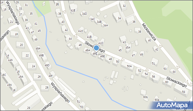 Jelenia Góra, Słowackiego Juliusza, 46D, mapa Jelenia Góra