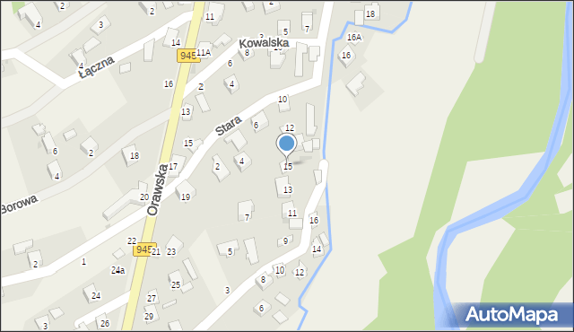 Jeleśnia, Słowików, 15, mapa Jeleśnia