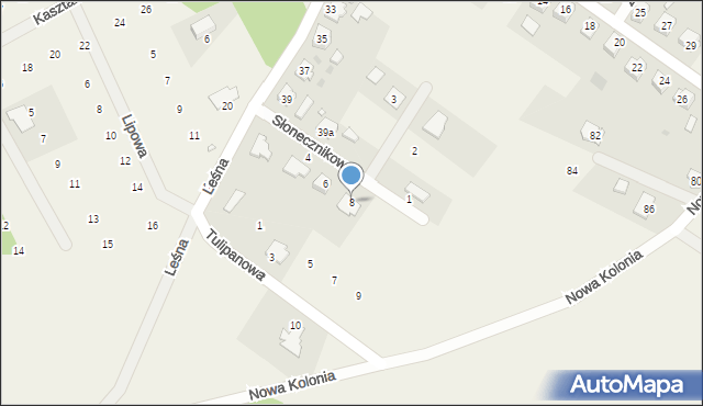 Jemielnica, Słonecznikowa, 8, mapa Jemielnica