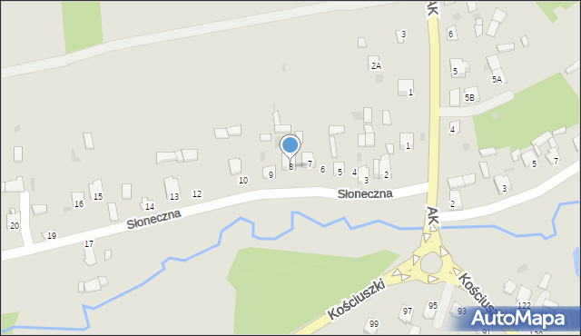 Józefów, Słoneczna, 8, mapa Józefów