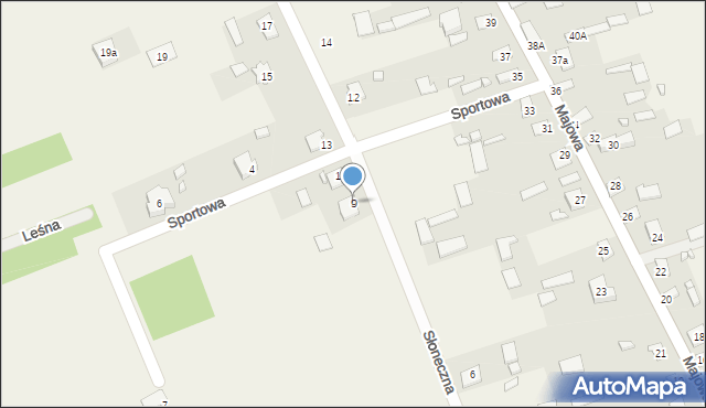 Juchnowiec Dolny, Słoneczna, 9, mapa Juchnowiec Dolny