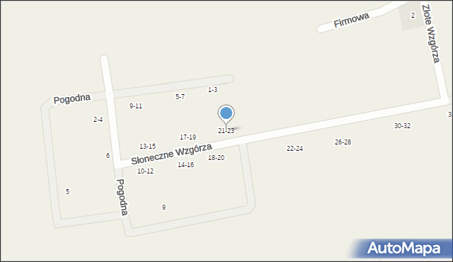 Juszkowo, Słoneczne Wzgórza, 21-23, mapa Juszkowo