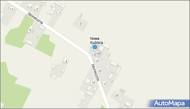 Kajetanowice, Słoneczna, 11, mapa Kajetanowice