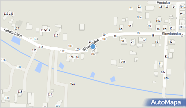 Kalisz, Słowiańska, 102, mapa Kalisza