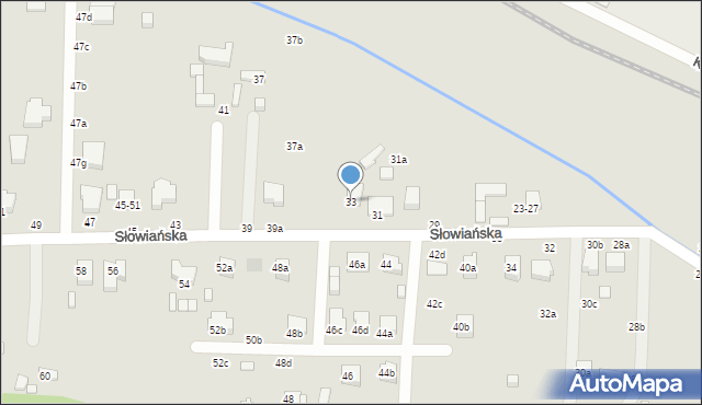 Kalisz, Słowiańska, 33, mapa Kalisza