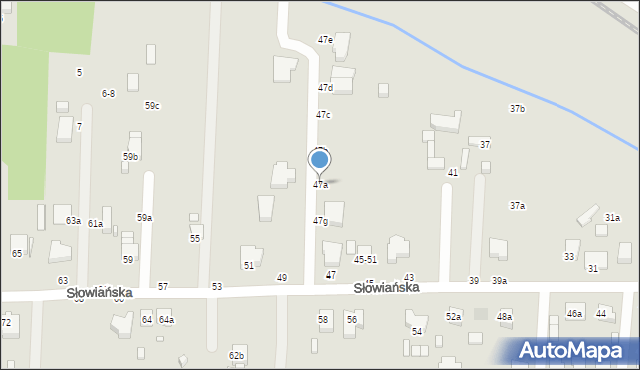 Kalisz, Słowiańska, 47a, mapa Kalisza