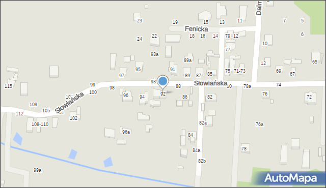 Kalisz, Słowiańska, 92, mapa Kalisza