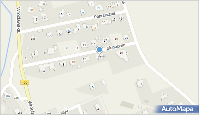 Kamieniec Wrocławski, Słoneczna, 14, mapa Kamieniec Wrocławski