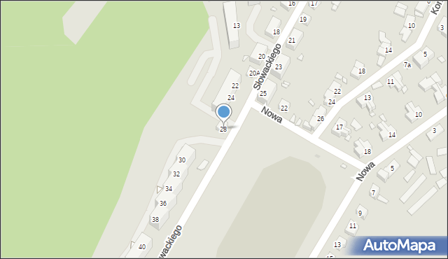 Kamienna Góra, Słowackiego Juliusza, 28, mapa Kamienna Góra