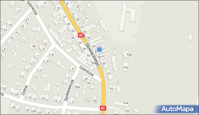 Kamieńsk, Słowackiego Juliusza, 51, mapa Kamieńsk