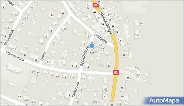 Kamieńsk, Słowackiego Juliusza, 52a, mapa Kamieńsk