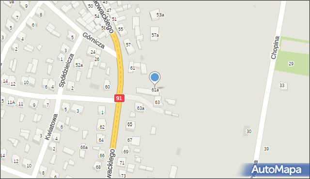 Kamieńsk, Słowackiego Juliusza, 61a, mapa Kamieńsk