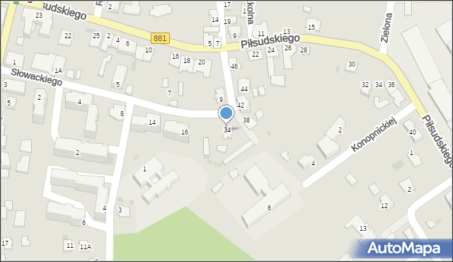 Kańczuga, Słowackiego Juliusza, 34, mapa Kańczuga