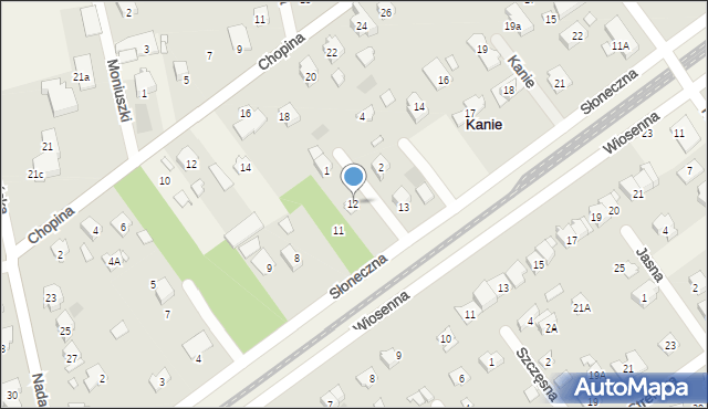 Kanie, Słoneczna, 12, mapa Kanie