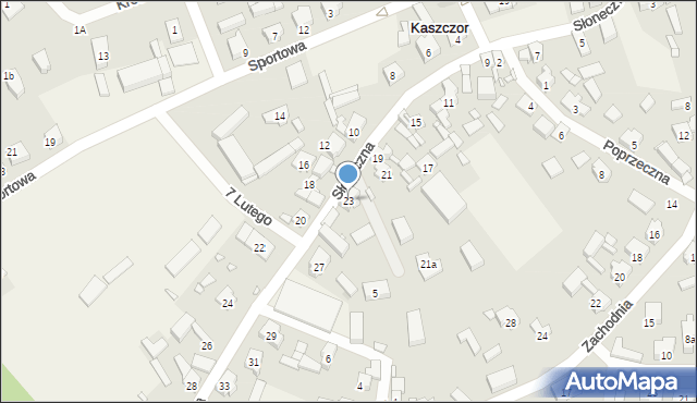 Kaszczor, Słoneczna, 23, mapa Kaszczor