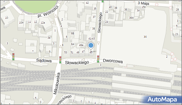 Katowice, Słowackiego Juliusza, 45, mapa Katowic