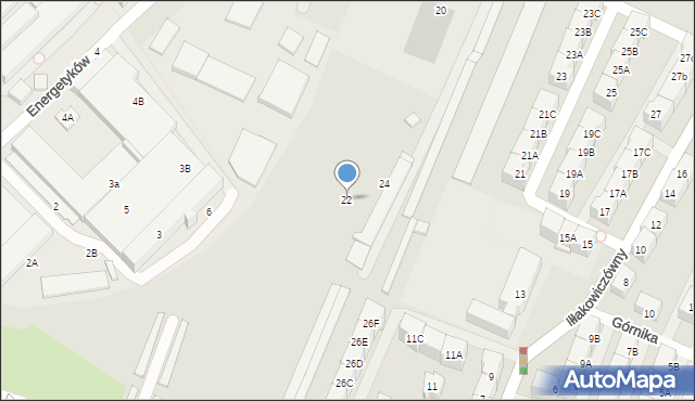 Katowice, Słoneczna, 22, mapa Katowic