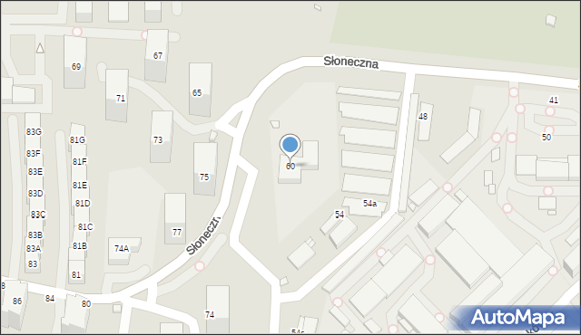 Katowice, Słoneczna, 60, mapa Katowic