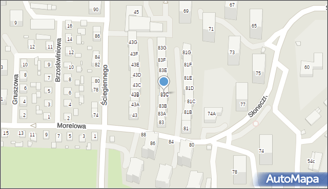 Katowice, Słoneczna, 83C, mapa Katowic