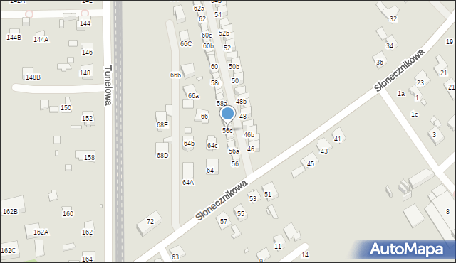 Katowice, Słonecznikowa, 56c, mapa Katowic