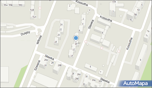 Katowice, Sławka Walerego, 10, mapa Katowic