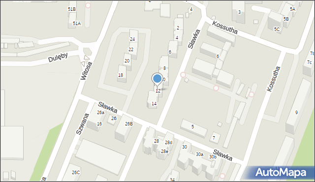Katowice, Sławka Walerego, 12, mapa Katowic