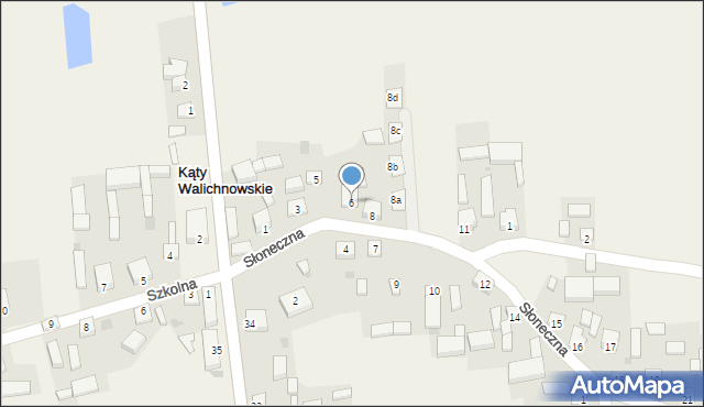 Kąty Walichnowskie, Słoneczna, 6, mapa Kąty Walichnowskie