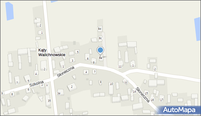 Kąty Walichnowskie, Słoneczna, 8a, mapa Kąty Walichnowskie