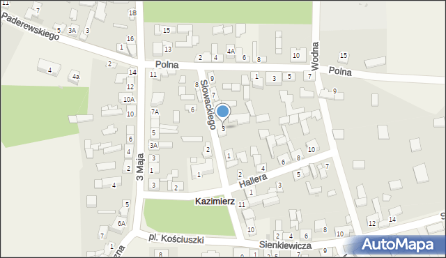 Kazimierz, Słowackiego Juliusza, 3, mapa Kazimierz