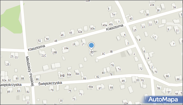 Kęty, Słowackiego Juliusza, 3D, mapa Kęty