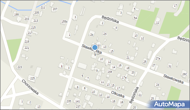 Kielce, Sławkowska, 8, mapa Kielc