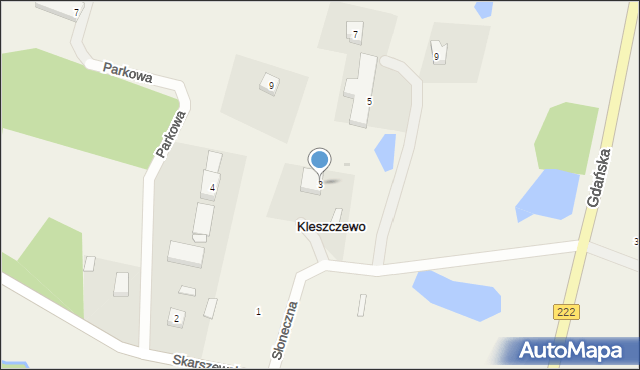 Kleszczewo, Słoneczna, 3, mapa Kleszczewo