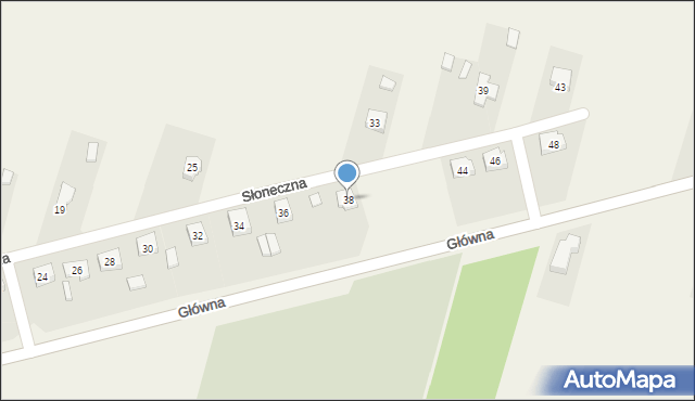 Kleszczów, Słoneczna, 38, mapa Kleszczów