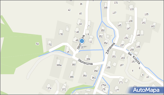 Klimkówka, Słoneczna, 13, mapa Klimkówka