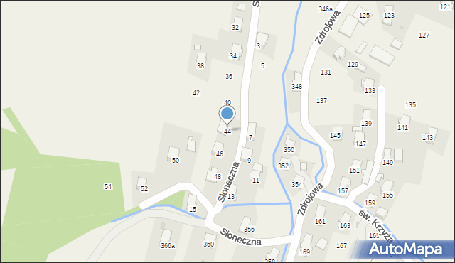 Klimkówka, Słoneczna, 44, mapa Klimkówka