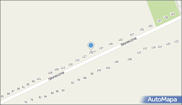 Klonowa, Słoneczna, 131, mapa Klonowa