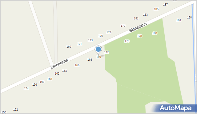 Klonowa, Słoneczna, 170, mapa Klonowa