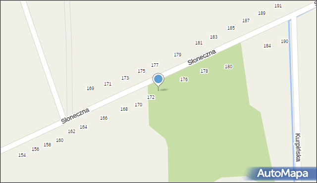 Klonowa, Słoneczna, 174, mapa Klonowa