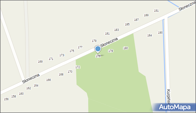 Klonowa, Słoneczna, 176, mapa Klonowa