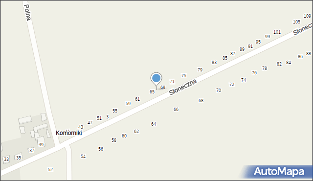 Klonowa, Słoneczna, 67, mapa Klonowa