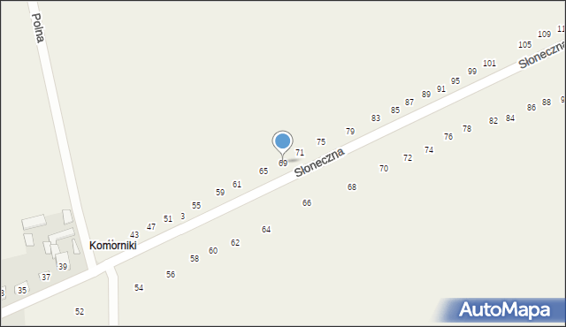 Klonowa, Słoneczna, 69, mapa Klonowa